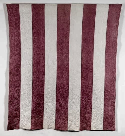 Pink and White Strippy Quilt