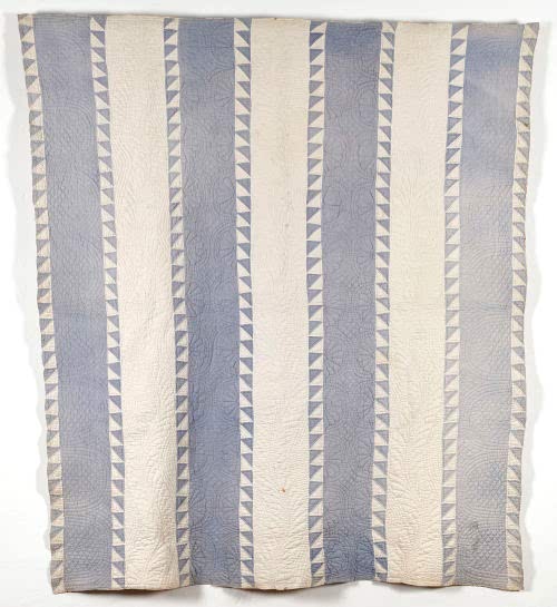 Blue and White Sawtooth Strippy Quilt